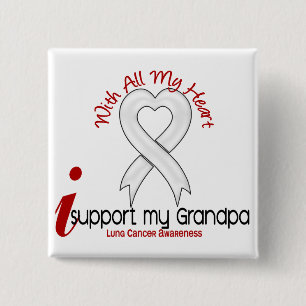 Badge Carré 5 Cm Cancer de poumon je soutiens mon grand-papa
