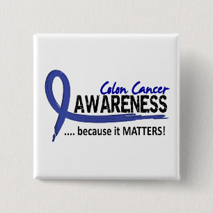 Badge Carré 5 Cm Cancer du colon de la conscience 2