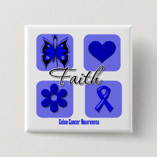 Badge Carré 5 Cm Cancer du colon d'inspirations de foi
