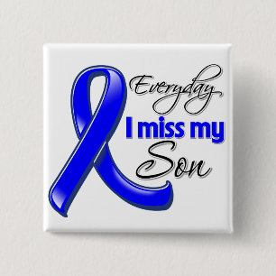 Badge Carré 5 Cm Cancer du colon quotidien de Mlle My Son d'I