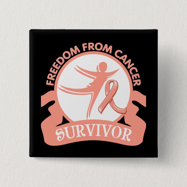 Badge Carré 5 Cm Cancer utérin (Devant)