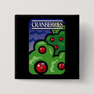 Badge Carré 5 Cm Canneberges