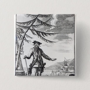 Badge Carré 5 Cm Capitaine Teach, généralement appelé Blackbeard