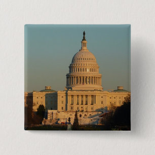 Badge Carré 5 Cm Capitol à Noël Washington DC Holiday