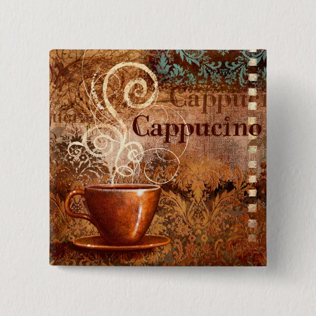 Badge Carré 5 Cm Cappucino (Devant)