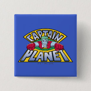 Badge Carré 5 Cm Captain Planet Logo