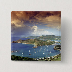 Badge Carré 5 Cm Caraïbes, Antigua.