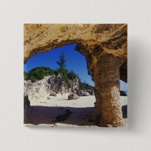 Badge Carré 5 Cm Caraïbes, Bermudes, Tucker's Town. Naturel