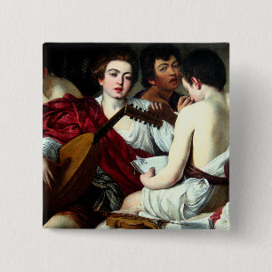 Badge Carré 5 Cm Caravaggio le bouton de musiciens
