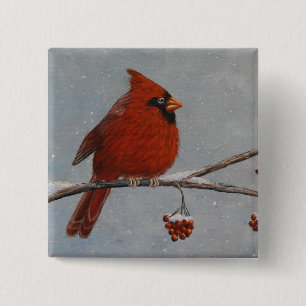 Badge Carré 5 Cm Cardinal du nord - bouton