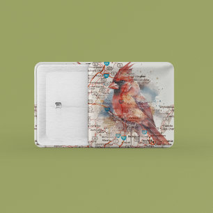 Badge Carré 5 Cm Cardinal sur Virginia Road Map