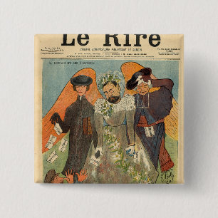 Badge Carré 5 Cm Caricature de Joseph Reinach