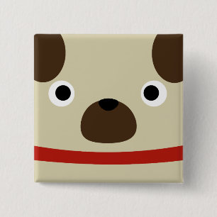Badge Carré 5 Cm Carlin de Pugly