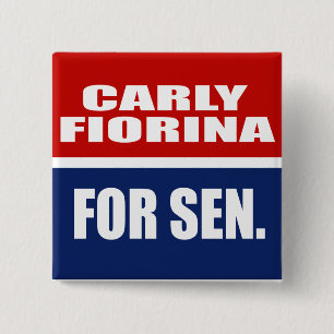 BADGE CARRÉ 5 CM CARLY FIORINA POUR LE SÉNAT