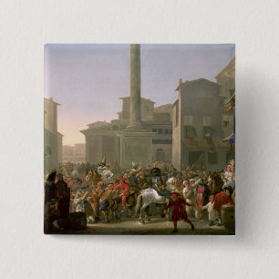 Badge Carré 5 Cm Carnaval à Rome, c.1650-51