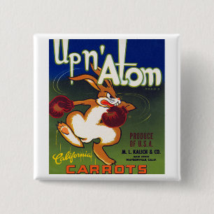 Badge Carré 5 Cm Carottes à Atom en Californie