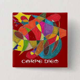 Badge Carré 5 Cm Carpe Diem