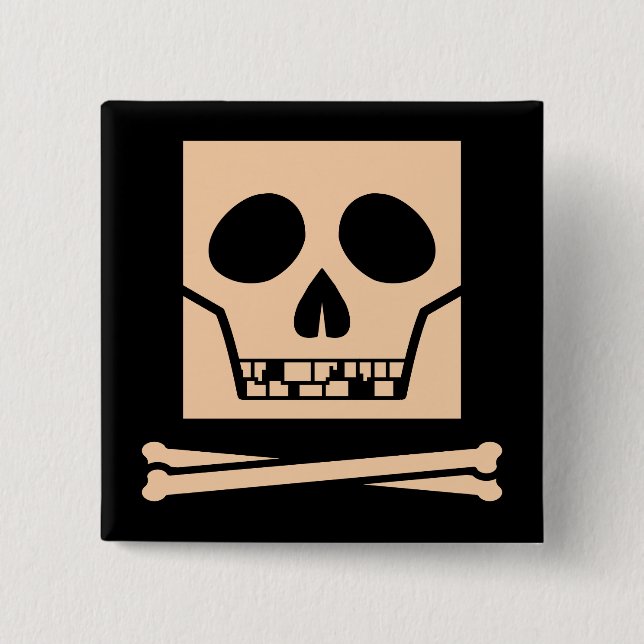 Badge Carré 5 Cm Carré de Skully (Devant)