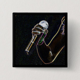 Badge Carré 5 Cm carré micro de bouton de chanson de chanteur de