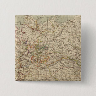 Badge Carré 5 Cm Carte Atlas allemand