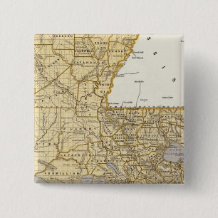 Badge Carré 5 Cm Carte Atlas Louisiane