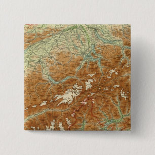 Badge Carré 5 Cm Carte Atlas suisse