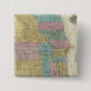 Badge Carré 5 Cm Carte de Chicago