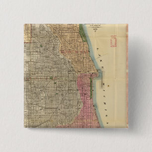 Badge Carré 5 Cm Carte de Chicago