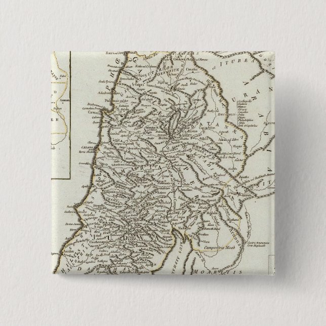 Badge Carré 5 Cm Carte de la Palestine (Devant)