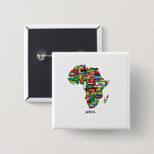 Badge Carré 5 Cm Carte de l'Afrique continent