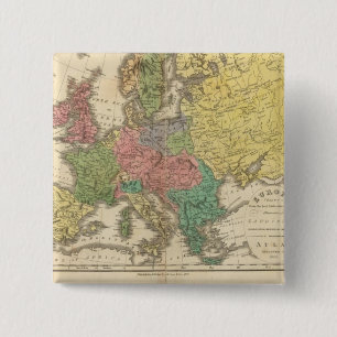 Badge Carré 5 Cm Carte de l'Atlas européen des religions