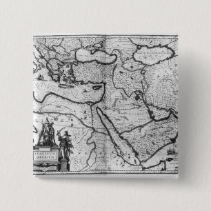 Badge Carré 5 Cm Carte de l'empire de tabouret