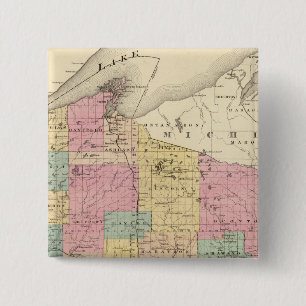 Badge Carré 5 Cm Carte de l'État du Wisconsin