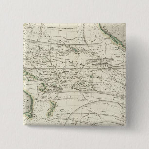 Badge Carré 5 Cm Carte de l'océan Pacifique
