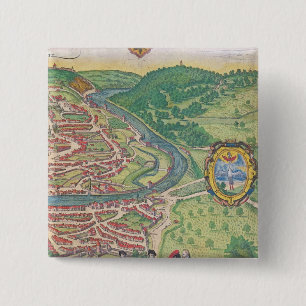 Badge Carré 5 Cm Carte de Vienne