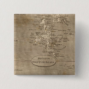 Badge Carré 5 Cm Carte des îles britanniques éloignées par Arrow