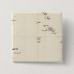 Badge Carré 5 Cm Carte des îles Leeward