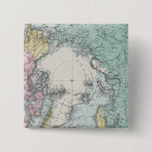 Badge Carré 5 Cm Carte des mers polaires