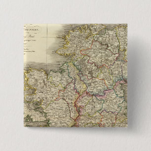 Badge Carré 5 Cm Carte d'Irlande
