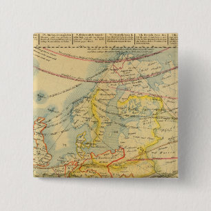 Badge Carré 5 Cm Carte du climat de l'Europe