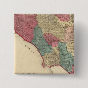 Badge Carré 5 Cm Carte du comté de Sonoma en Californie
