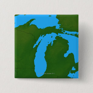Badge Carré 5 Cm Carte du Michigan 3