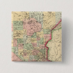 Badge Carré 5 Cm Carte du Minnesota par Mitchell