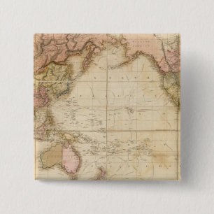 Badge Carré 5 Cm Carte du monde