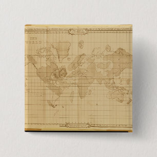 Badge Carré 5 Cm Carte du monde
