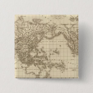 Badge Carré 5 Cm Carte du monde physique