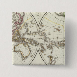 Badge Carré 5 Cm Carte du Paris Atlas