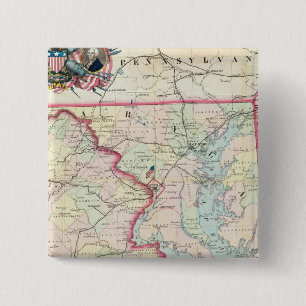 Badge Carré 5 Cm Carte Du Siège De La Guerre