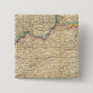 Badge Carré 5 Cm Carte du siège de la guerre civile en Amérique
