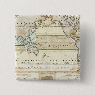 Badge Carré 5 Cm Carte du vent de la Terre
